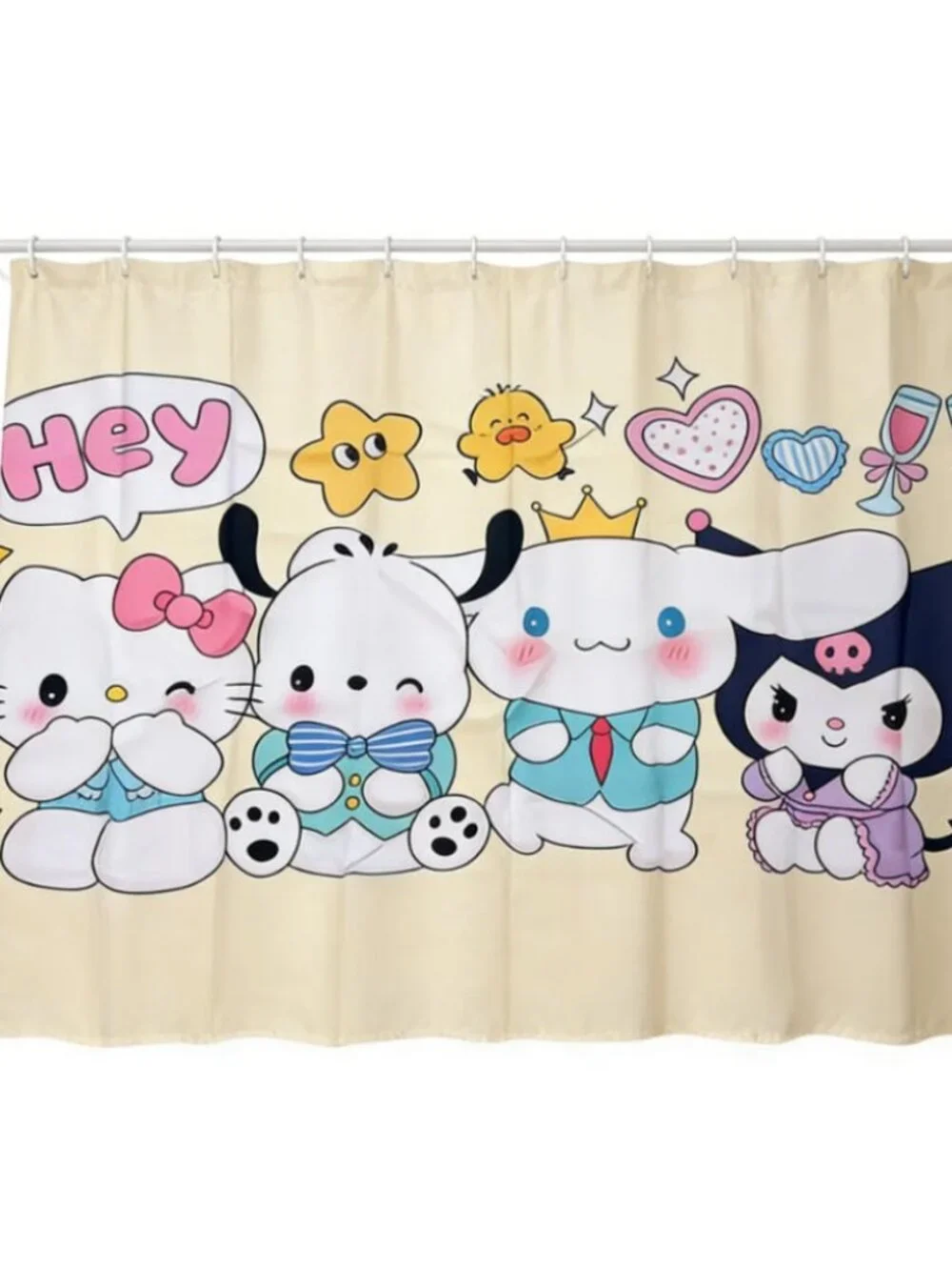 Cute Cartoon Pals Shower Curtain with 12 Matching Hooks Included 59